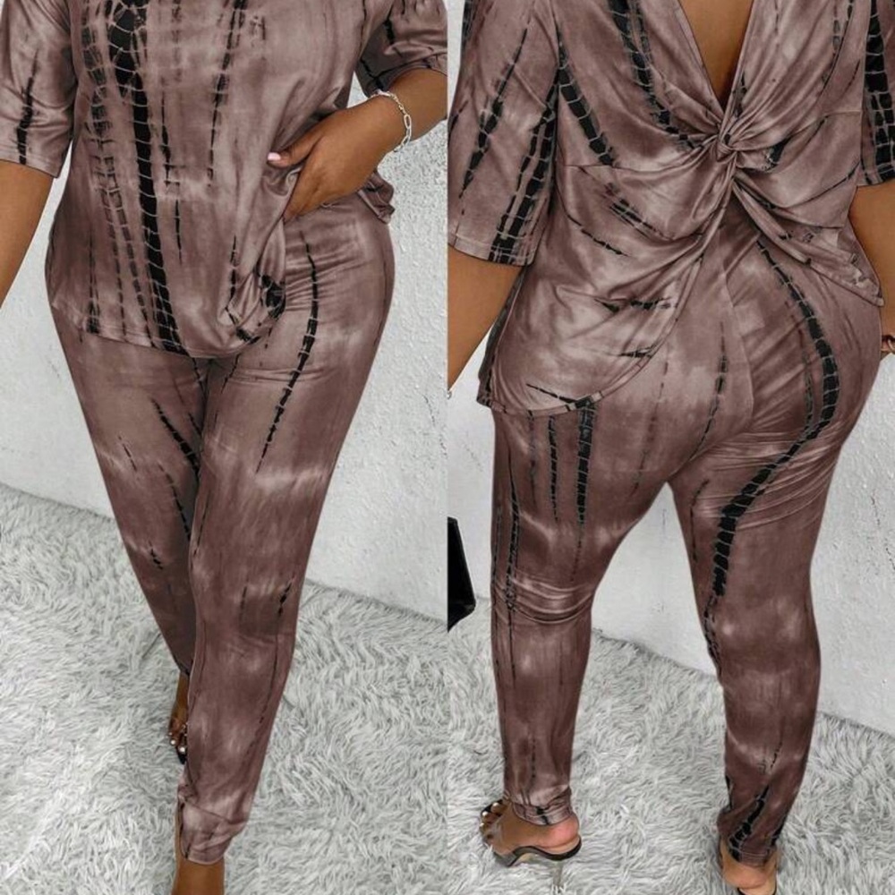 Stylish Brown Tie-Dye Jumpsuit